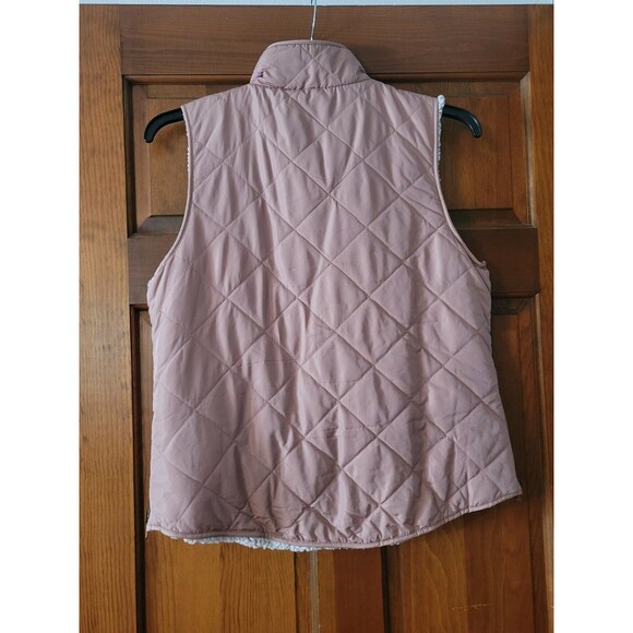 Thread & Supply Womens Size Medium Reversible Sherpa Vest Full Zip Dusty Pink - Picture 3 of 7